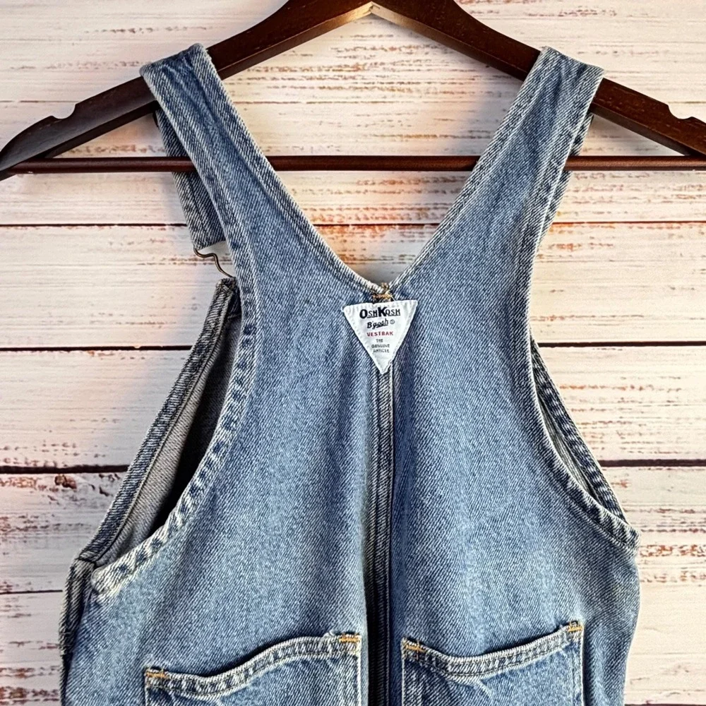 Vintage Kid Gorpcore Denim Overalls OshKosh B'gosh Size 5 Blue 100% Cotton